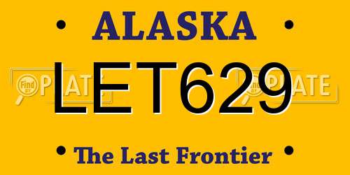 LET629 Alaska License Plate