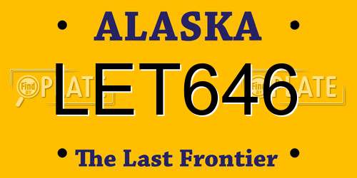 LET646 Alaska License Plate