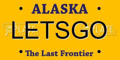 LETSGO Alaska License Plate