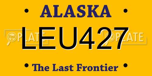 LEU427 Alaska License Plate