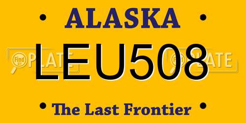 LEU508 Alaska License Plate