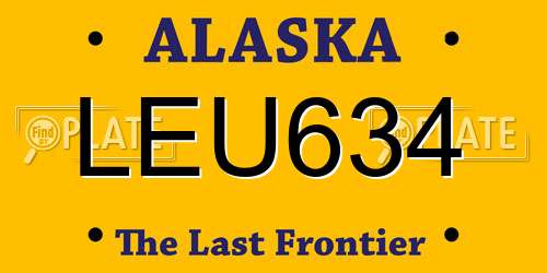 LEU634 Alaska License Plate