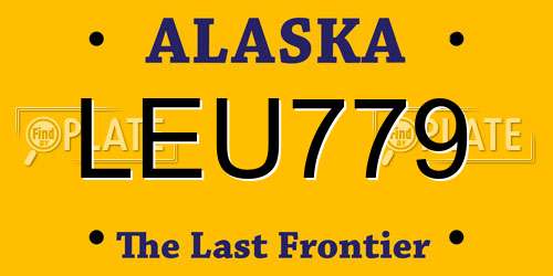 LEU779 Alaska License Plate
