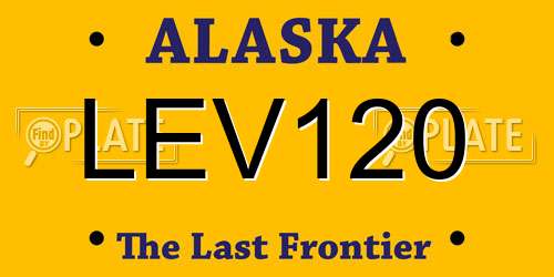 LEV120 Alaska License Plate