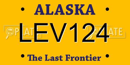 LEV124 Alaska License Plate