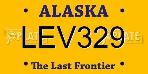 LEV329 Alaska License Plate