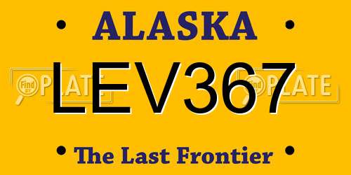 LEV367 Alaska License Plate