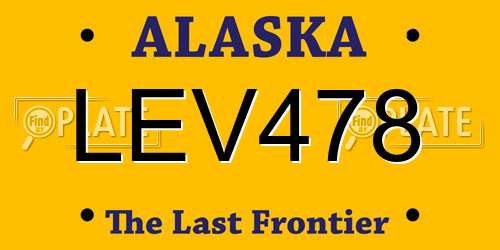 LEV478 Alaska License Plate