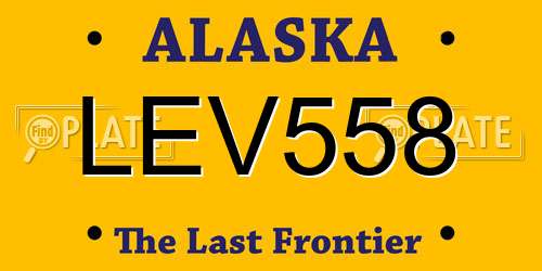 LEV558 Alaska License Plate