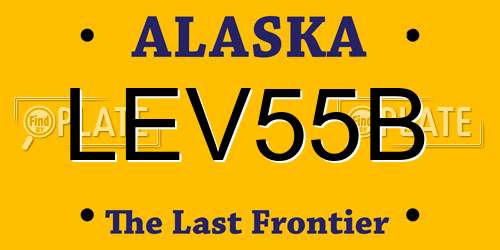 LEV55B Alaska License Plate
