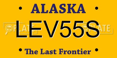 LEV55S Alaska License Plate