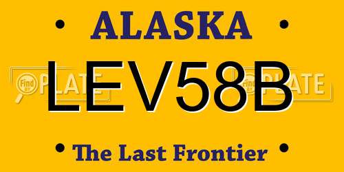 LEV58B Alaska License Plate
