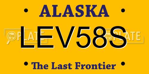 LEV58S Alaska License Plate