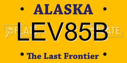 LEV85B Alaska License Plate