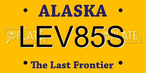 LEV85S Alaska License Plate