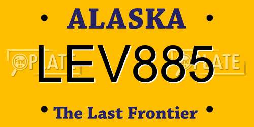 LEV885 Alaska License Plate