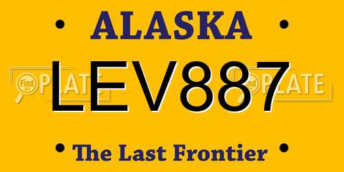 LEV887 Alaska License Plate