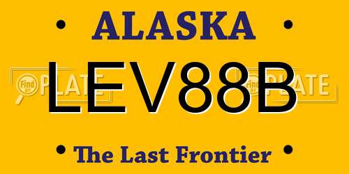 LEV88B Alaska License Plate