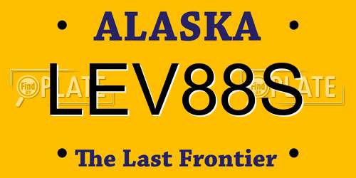 LEV88S Alaska License Plate