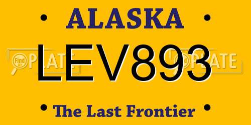 LEV893 Alaska License Plate