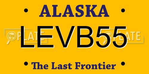 LEVB55 Alaska License Plate