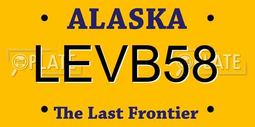 LEVB58 Alaska License Plate