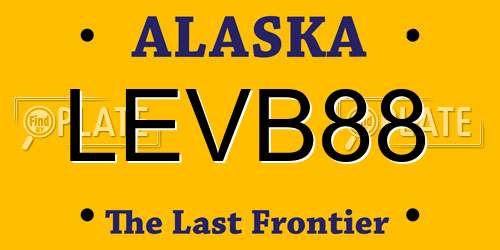 LEVB88 Alaska License Plate