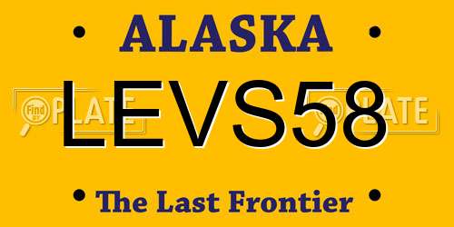 LEVS58 Alaska License Plate