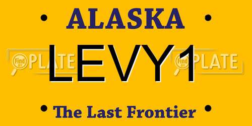 LEVY1 Alaska License Plate