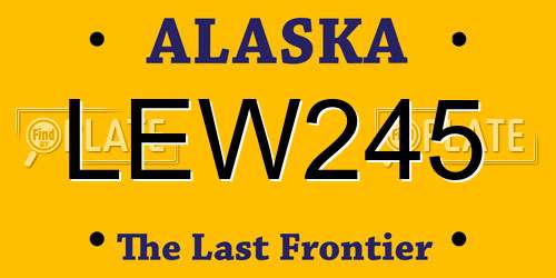 LEW245 Alaska License Plate