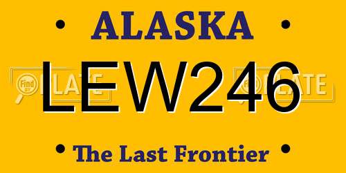 LEW246 Alaska License Plate