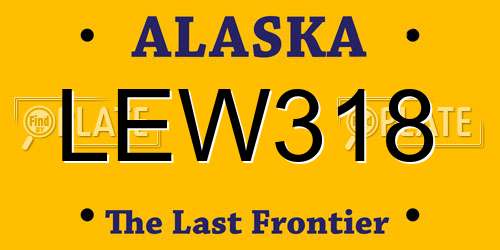 LEW318 Alaska License Plate