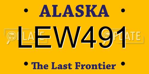 LEW491 Alaska License Plate