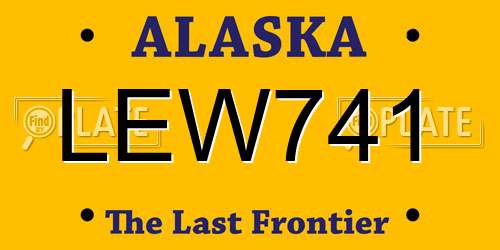 LEW741 Alaska License Plate