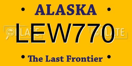 LEW770 Alaska License Plate