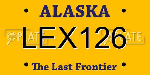 LEX126 Alaska License Plate