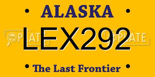 LEX292 Alaska License Plate