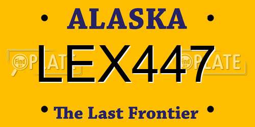 LEX447 Alaska License Plate