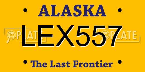 LEX557 Alaska License Plate