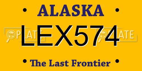 LEX574 Alaska License Plate