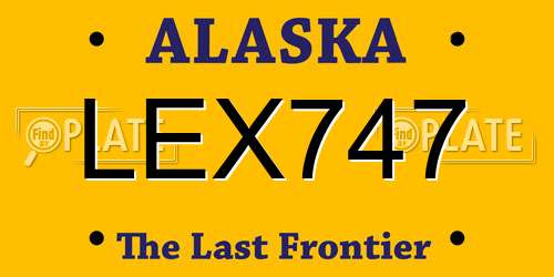 LEX747 Alaska License Plate