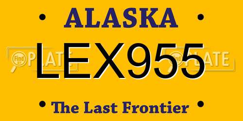 LEX955 Alaska License Plate