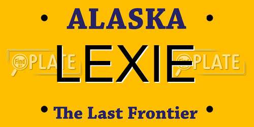 LEXIE Alaska License Plate