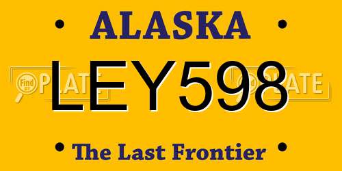 LEY598 Alaska License Plate