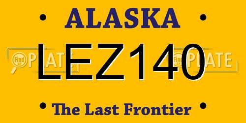 LEZ140 Alaska License Plate