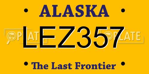 LEZ357 Alaska License Plate