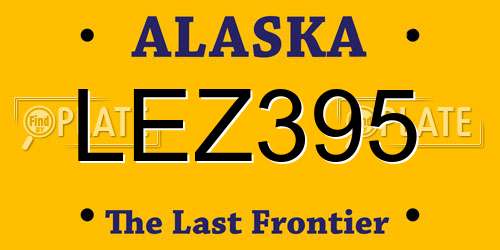 LEZ395 Alaska License Plate