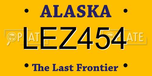 LEZ454 Alaska License Plate