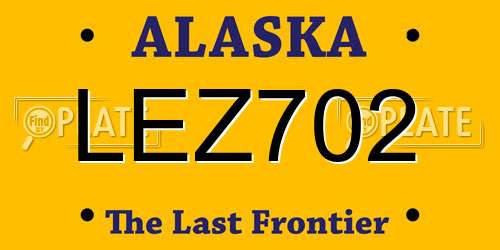 LEZ702 Alaska License Plate