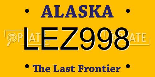 LEZ998 Alaska License Plate